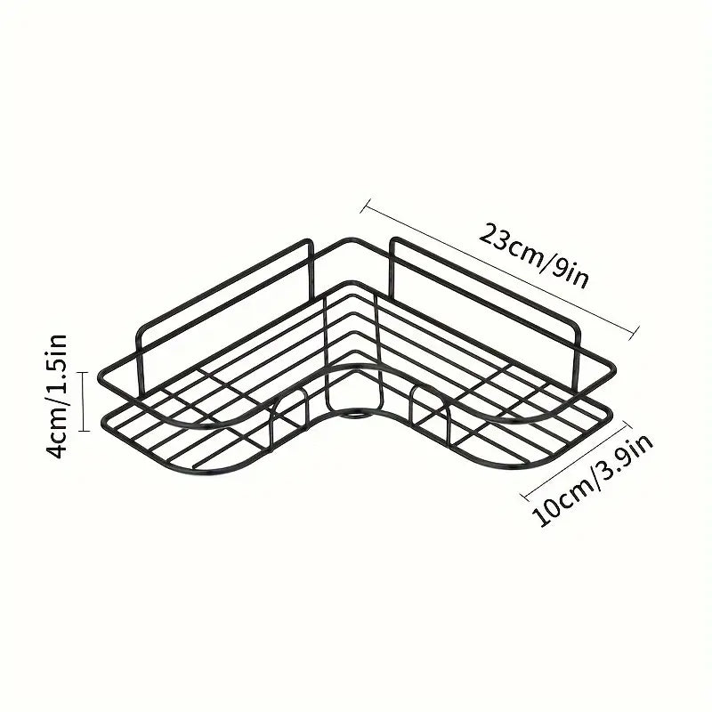 Stainless Steel Corner Shower Rack, Wall Mounted Bathroom Rack