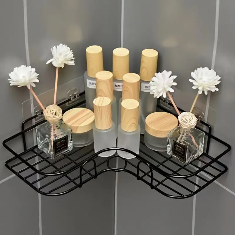 Stainless Steel Corner Shower Rack, Wall Mounted Bathroom Rack